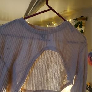 High/Low Hem Crop Top [Long sleeve]